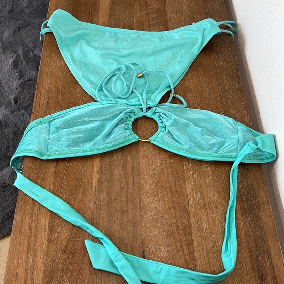 Vitamin A bikini. Gently used. Adjustable Bandeau top. Sea foam green. - Picture 3 of 3